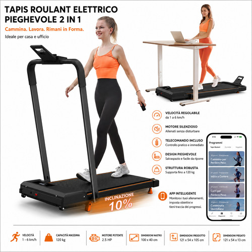 Tapis roulant elettrico 2in1 - tapis,
